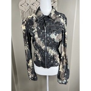 Diesel Women’s Size Large Dark Gray Jean Denim Jacket Limited Edition Y2K